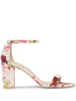 Жаккардовые босоножки Nearly 70 с цветочным принтом Stuart Weitzman, красный