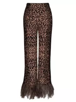 Жаккардовые брюки Animalier из вискозы Valentino, животный принт