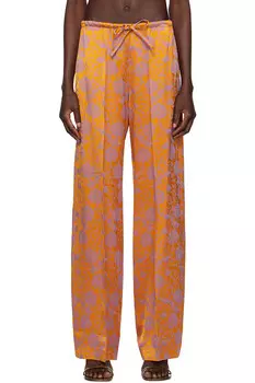 Жаккардовые брюки Dries Van Noten, цвет mandarin