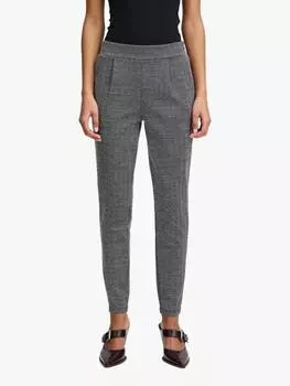 Жаккардовые брюки kate в елочку ICHI, черный/белый