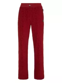 Жаккардовые брюки Philipp Plein, красный