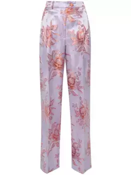 Жаккардовые брюки с цветочным узором ETRO, фиолетовый