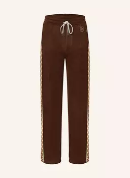 Жаккардовые брюки с галлонными полосками DRLE DE MONSIEUR, цвет BRAUN/ORANGE/BEIGE