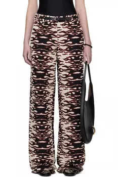 Жаккардовые брюки с широкими штанинами Tory Burch, мультиколор