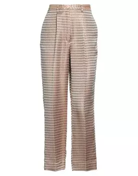 Жаккардовые брюки с высокой талией розового цвета FORTE FORTE