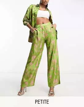 Жаккардовые брюки синего и розового цвета Y.A.S Petite Petite