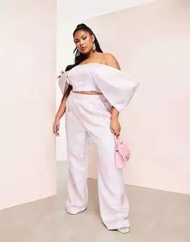 Жаккардовые брюки строгого кроя ASOS LUXE Curve