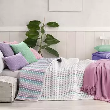 Жаккардовые клетки для одеяла Manterol, разноцветные