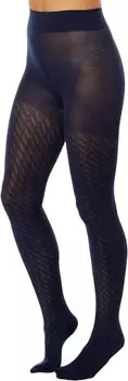 Жаккардовые колготки из мериноса Wolford, темно-синий