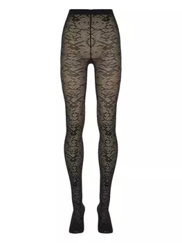 Жаккардовые колготки Wolford, черный