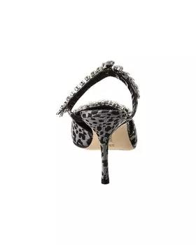 Жаккардовые мюли Manolo Blahnik Lurum 90, черный