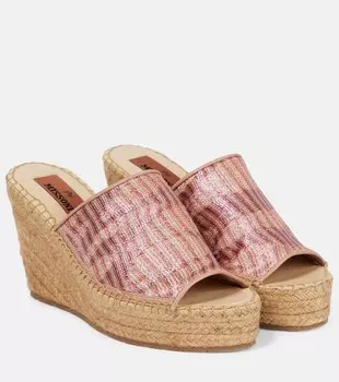 Жаккардовые мюли на танкетке Missoni, розовый