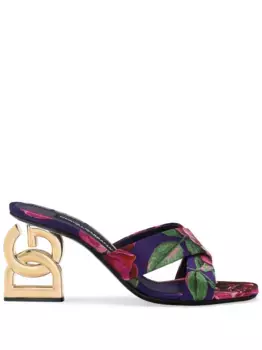 Жаккардовые мюли с цветочным узором DOLCE & GABBANA, фиолетовый