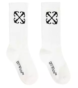 Жаккардовые носки Arrows из смесового хлопка Off-White, белый
