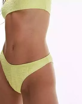 Жаккардовые плавки бикини Topshop желтого цвета