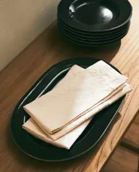 Жаккардовые салфетки в виде листьев (2 шт. в упаковке) Zara Home, светло-бежевый