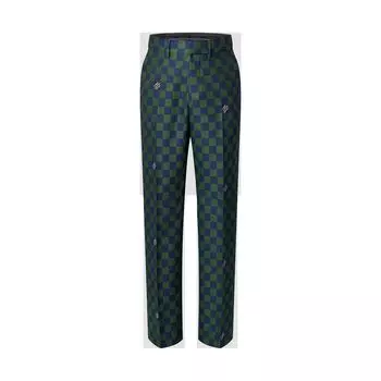 Жаккардовые шерстяные брюки-сигареты Damier Louis Vuitton, мультиколор