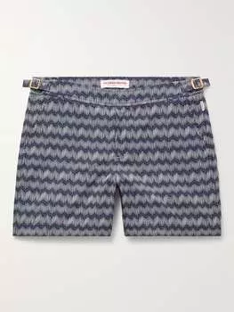 Жаккардовые шорты для плавания средней длины с прямыми штанинами Bulldog ORLEBAR BROWN, нави