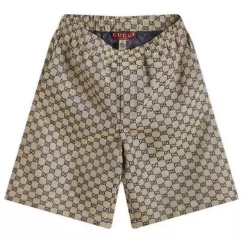 Жаккардовые шорты Gg Supreme Gucci, бежевый