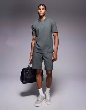 Жаккардовые шорты River Island цвета хаки