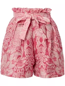 Жаккардовые шорты с цветочным узором и завязками Erdem, розовый