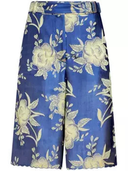 Жаккардовые шорты с поясом ETRO, синий