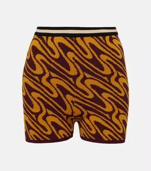 Жаккардовые шорты с высокой посадкой Dries Van Noten, оранжевый