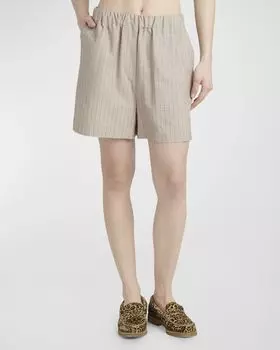 Жаккардовые шорты в полоску без застежки Golden Goose, цвет Almondine