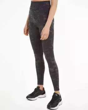 Жаккардовые спортивные леггинсы Calvin Klein, черный