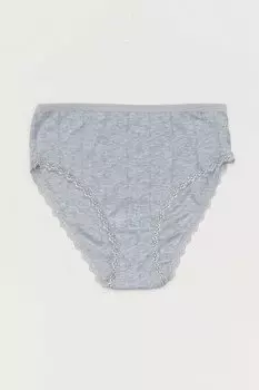Жаккардовые трусики с высокой талией Fullamoda, серый