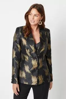 Жаккардовый блейзер с абстрактным узором Wallis, черный