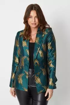 Жаккардовый блейзер с абстрактным узором Wallis, зеленый