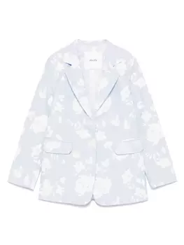 Жаккардовый блейзер с цветочным узором Miss Grant Kids, синий