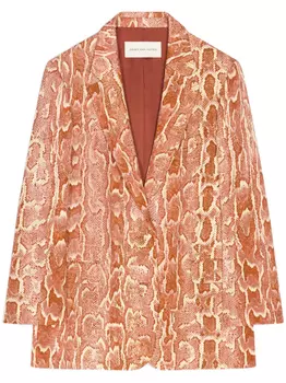 Жаккардовый блейзер с леопардовым узором DRIES VAN NOTEN, оранжевый