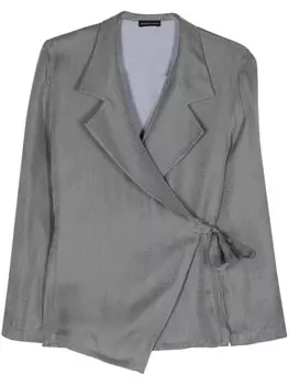 Жаккардовый блейзер с узором Emporio Armani, серый