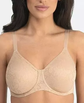 Жаккардовый бюстгальтер минимайзер на косточках Jacqueline, 7018 Dominique, бежевый