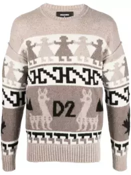 Жаккардовый джемпер DSQUARED2, нейтральный
