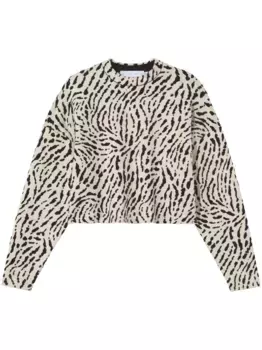 Жаккардовый джемпер с анималистичным узором Proenza Schouler White Label, нейтральный