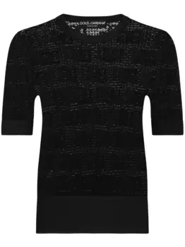 Жаккардовый джемпер с логотипом DG DOLCE & GABBANA, черный