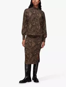 Жаккардовый джемпер с высоким воротником Whistles Animal, разноцветный