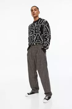 Жаккардовый джемпер свободного кроя H&amp;M, черный/пауза
