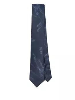 Жаккардовый галстук Emporio Armani, синий