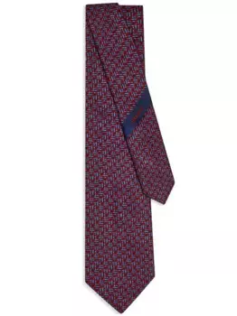 Жаккардовый галстук Gancini Ferragamo, синий