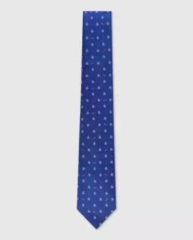 Жаккардовый галстук из натурального шелка Miguel Bellido, синий