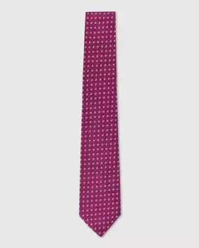 Жаккардовый галстук из натурального шелка Miguel Bellido, розовый