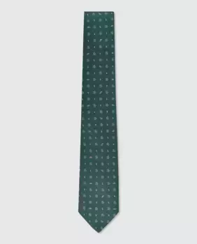 Жаккардовый галстук из натурального шелка Miguel Bellido, зеленый
