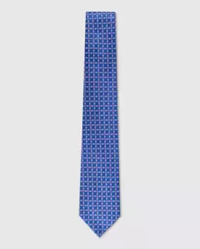 Жаккардовый галстук из натурального шелка Miguel Bellido, синий