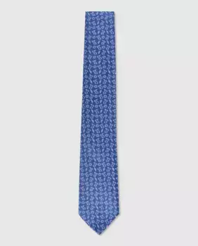 Жаккардовый галстук из натурального шелка Miguel Bellido, синий