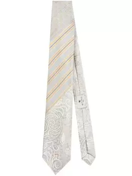 Жаккардовый галстук из шелка ETRO, бежевый