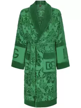 Жаккардовый халат DOLCE & GABBANA, зеленый